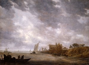 Bir Nehir Sahnesi, 1642. by Jan van Goyen
