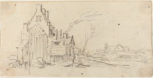 Yol kenarındaki evler by Jan van Goyen