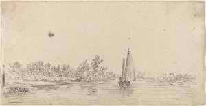 Bir Haliçte Yelkenli by Jan van Goyen