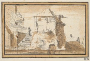 Merdivenli İki Bina by Jan van Goyen