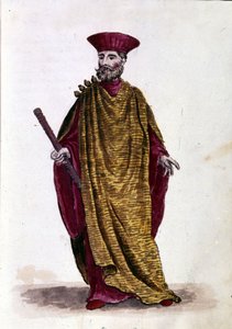 Deniz Kaptanı: Venedik Cumhuriyeti Askeri Donanması Subayı. Jan van Grevenbroeck (veya Giovanni Grevembroch (Grevenbroch) (1731-1807) tarafından yazılan “Veniyalıların Gümrükleri” adlı el yazmasından suluboya çizimi ve mürekkep by Jan van Grevenbroeck