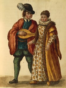 Jan van Grevenbroeck veya Giovanni Grevembroch tarafından Gli Abiti de Veneziani, resimli kostüm ve maske kitabı, suluboya