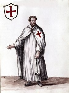 Tapınak Şövalyeleri Şövalyesi. Jan van Grevenbroeck (veya Giovanni Grevembroch (Grevenbroch) (1731-1807) tarafından yazılan “Veniyalıların Gümrükleri” adlı el yazmasından suluboya çizimi ve mürekkep by Jan van Grevenbroeck