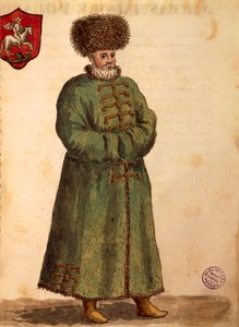 Moskova elçisi, Jan van Grevenbroeck veya Giovanni Grevembroch (1731-1807), Gli Abiti de Veneziani, resimli kostüm kitabından, suluboya by Jan van Grevenbroeck