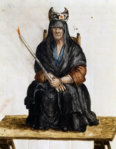Büyücü, hemen hemen her yaştan Venediklilerin Kostümlerinden illüstrasyon, özenle toplanmış ve 18. yüzyılda boyanmış, Giovanni di Grevembroch (1731-1807) by Jan van Grevenbroeck