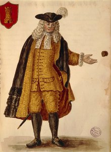İspanyol büyükelçisi, Jan van Grevenbroeck veya Giovanni Grevembroch (1731-1807), Gli Abiti de Veneziani, resimli kostüm kitabından, suluboya by Jan van Grevenbroeck