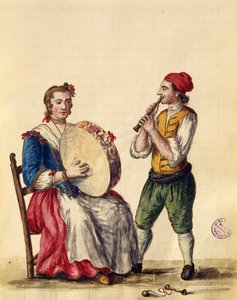 Venedikli Müzisyen (kağıt üzerine kalem & mürekkep ve wc) by Jan van Grevenbroeck