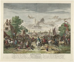 Paardenmarkt, yaklaşık 1702 Savaş Atları Pazarı / Mavors Paardemarkt (nesne üzerindeki başlık) by Jan van Huchtenburg