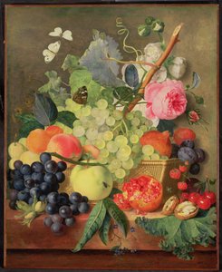 A Basket of Fruit, 1744 (panel) (for pair see 86746) by Jan van Huysum