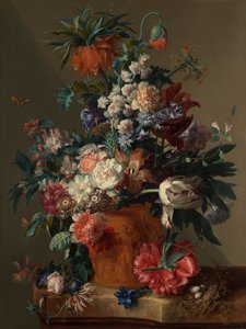 ""Çiçek vazosu"" by Jan van Huysum