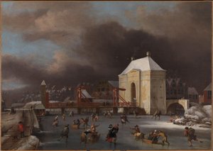 Amsterdam'daki Heiligewegspoort'un görünümü, 1660-80 dolayları (tuval üzerine yağlı boya) by Jan van III Kessel