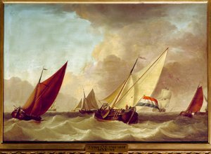 Jan van Os (1744-1808) tarafından Denizcilik Tablosu 18. yüzyıl Güneşi. 0,52 X 0,73 m