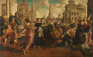 Süleyman ve Saba Kraliçesi by Jan van Scorel (circle of)