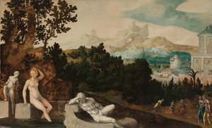 Bathsheba ile manzara by Jan van Scorel