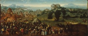 Turnuva ve Avcılarla Manzara by Jan van Scorel