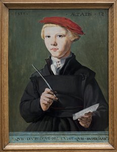 Genç bir okul çocuğunun portresi. Jan Van Scorel (1495-1562), ahşap üzerine yağlı boya