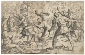 Stephanos'un Taşlanması by Jan van Scorel