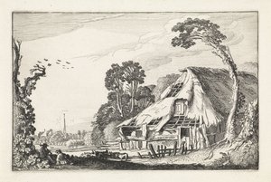 Harap bir ahırdaki rakamlar Manzaralar (dizi başlığı) Amenissimae aliquot requculae (dizi başlığı) by Jan van de Velde (II)
