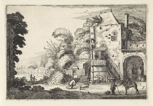 Bir manzara içinde Inn Manzaralar (dizi başlığı) Amenissimae aliquot requculae (dizi başlığı) by Jan van de Velde (II)