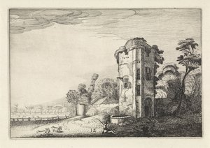 Kuyusu olan bir kulede çoban Manzaralar (dizi başlığı) Amenissimae aliquot requculae (dizi başlığı) by Jan van de Velde (II)