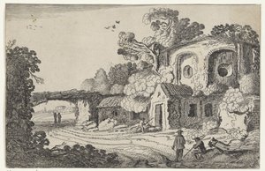 Landschap, oude burcht ile tanıştı Landschappen