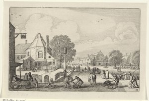 Bir şehirde pazar günü Manzaralar (dizi başlığı) Amenissimae aliquot requculae (dizi başlığı) by Jan van de Velde (II)