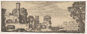 Manzara ve Harabelerden Bir Kale Harabeleri ile Nehir Manzarası, ca. 1615.