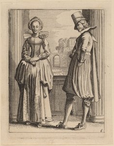 Kostümlü İki Figür by Jan van de Velde II