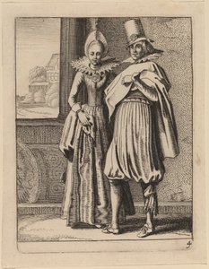 Kostümlü İki Figür by Jan van de Velde II