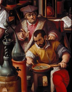 Simyacının Laboratuvarı, detay by Jan van der Straet