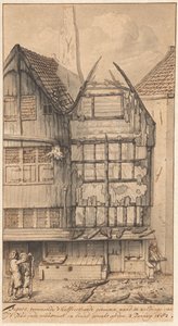 Oude Nieuwstraat'ta iki yanmış ev, 1682 by Jan van der Heyden