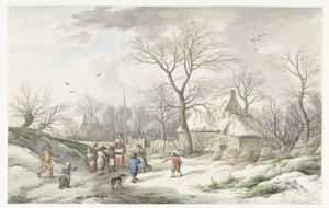 Kış: Salı günü Shrove için toplanıyor by Jan van der Meer (II)