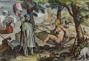 Vespucci Discovering America, Theodor Galle (1571-1633) tarafından oyulmuş 