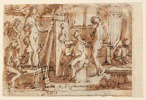 Sağda: Helen Zeuxis tablosu Verso: İşte Homo by Jan van der Straet, called Stradanus