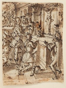 Aziz Giovanni Gualberto ve Mucizevi Haç by Jan van der Straet, called Stradanus