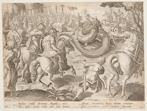 Roma Konsolosu Attilius Regulus, Dev Bir Afrika Yılanı ile Savaşıyor, Vahşi Hayvan serisinin 25. levhası