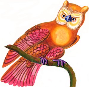 Baykuş, 1997, (mürekkep ve guaj) by Jane Tattersfield