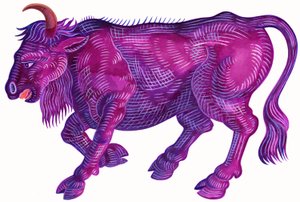 Raging Bull Boğa, 1996, (mürekkep ve guaj) by Jane Tattersfield