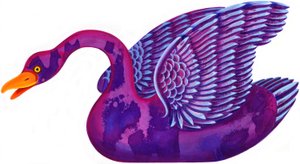 Swan, 1996, (mürekkep ve guaj) by Jane Tattersfield