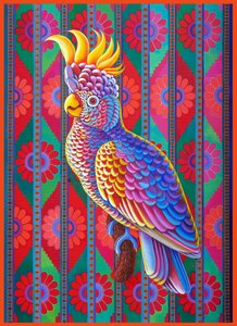 Sarı Tepeli Kakadu, 2022 (tuval üzerine yağlıboya) by Jane Tattersfield