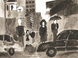 Manhattan Soyut I, c.2014 (kağıt üzerine mürekkep)