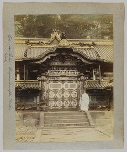 Çin Kapısı, Tōshō-gū, Nikko, Japonya (el boyaması s/b fotoğraf) by Japanese Photographer