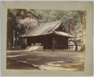Futa-ara Tapınağı, Nikko, Japonya (el boyaması s/b fotoğraf) by Japanese Photographer