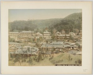 Maruyama Park'ın Genel Görünümü, Kyoto, Japonya (el ile renklendirilmiş s/b fotoğraf) by Japanese Photographer