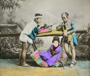 El renginde Japon Albümin baskısı, c.1880 by Japanese Photographer