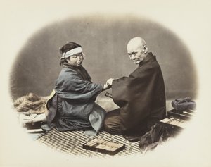 Geleneksel giysili Japon erkek ve kadın (el rengi s/b fotoğraf) by Japanese Photographer