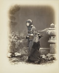 Karda Japon kadın (el boyaması s/b fotoğraf) by Japanese Photographer