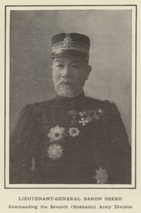 Korgeneral Baron Oseko, Yedinci (Hokkaido) Ordu Tümeni Komutanı by Japanese Photographer