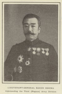 Korgeneral Baron Oshima, Üçüncü (Nagoya) Ordu Tümeni Komutanı by Japanese Photographer