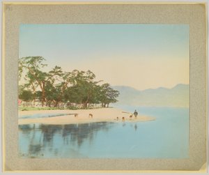 Miyajima, Japonya (el boyaması s/b fotoğraf) by Japanese Photographer